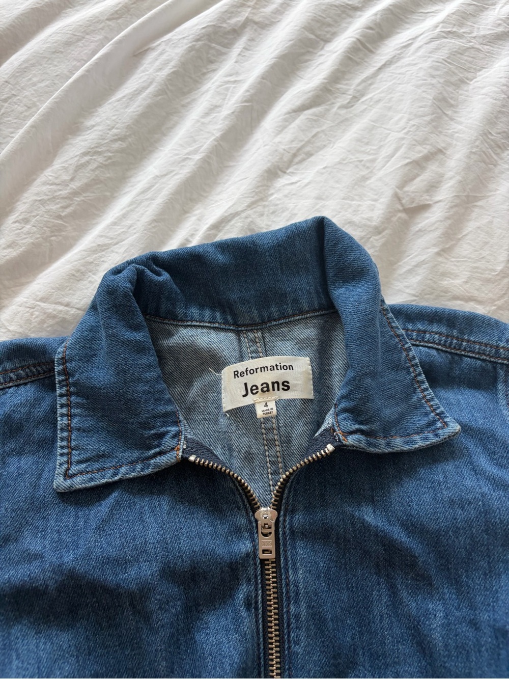 Reformation Indigo Denim Jumpsuit with Zip Front - Picture 5 of 6
